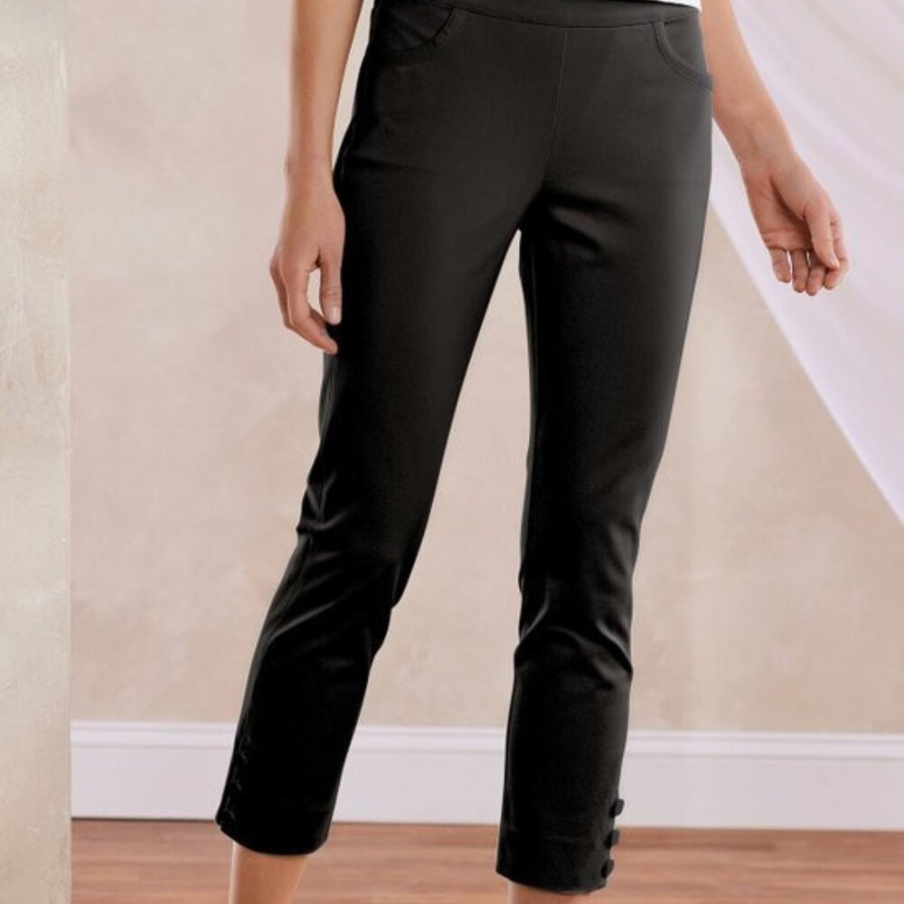 Soft Surroundings Superla Stretch Pull-On Crop Pants L